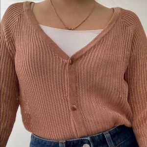 Shimmer button down shrug